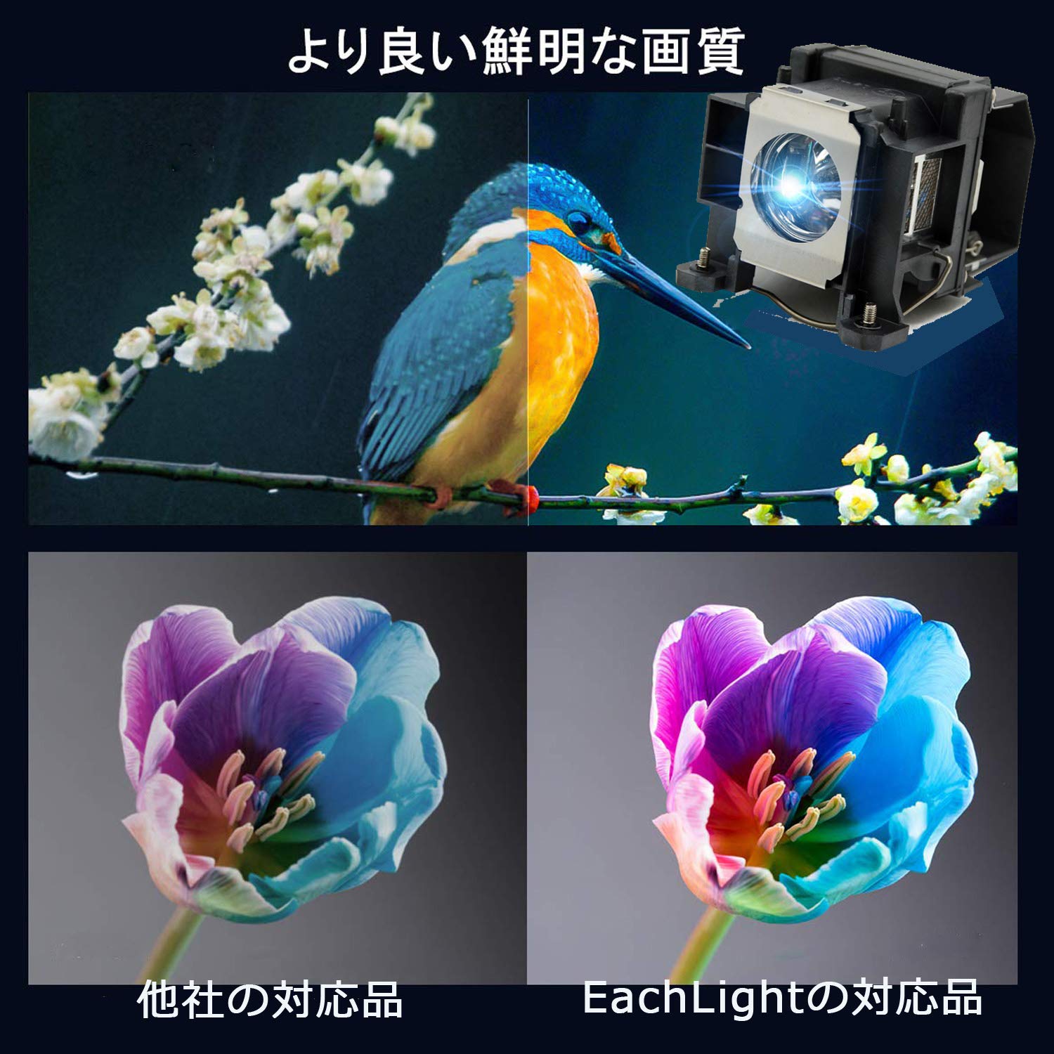 Amazon.co.jp: EachLight ELPLP48 プロジェクター ランプ エプソン